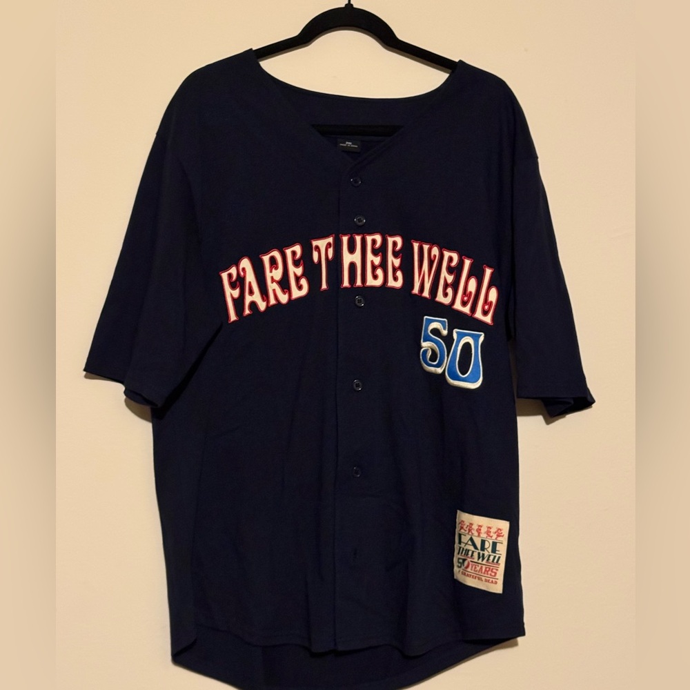 Grateful Dead 50th Anniversary Fare Thee Well Navy Button-Up Jersey